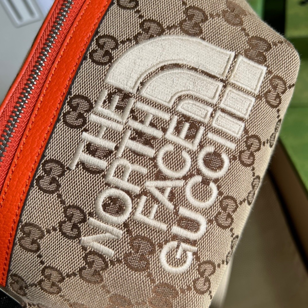 1:1 Replica Gucci The North Face x Gucci Belt Bag Beige And Ebony Original GG Canvas For Women 8.7in/22cm 650299 GY5UN 8895 - Image 5