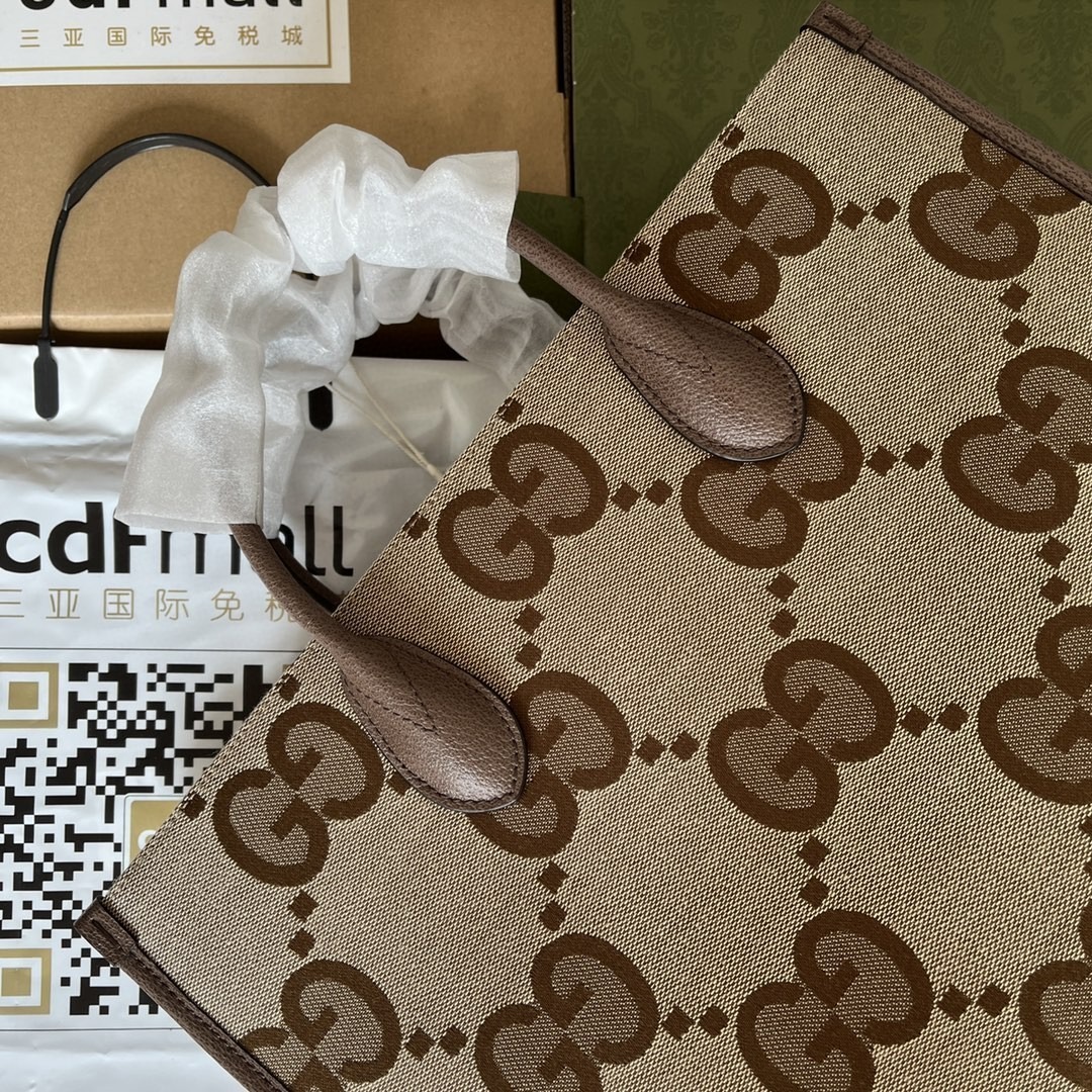 1:1 Replica Gucci Tote Bag With Jumbo Camel And Ebony Jumbo GG Canvas For Women 14.6in/37cm 678839 UKMDG 2570 - Image 9