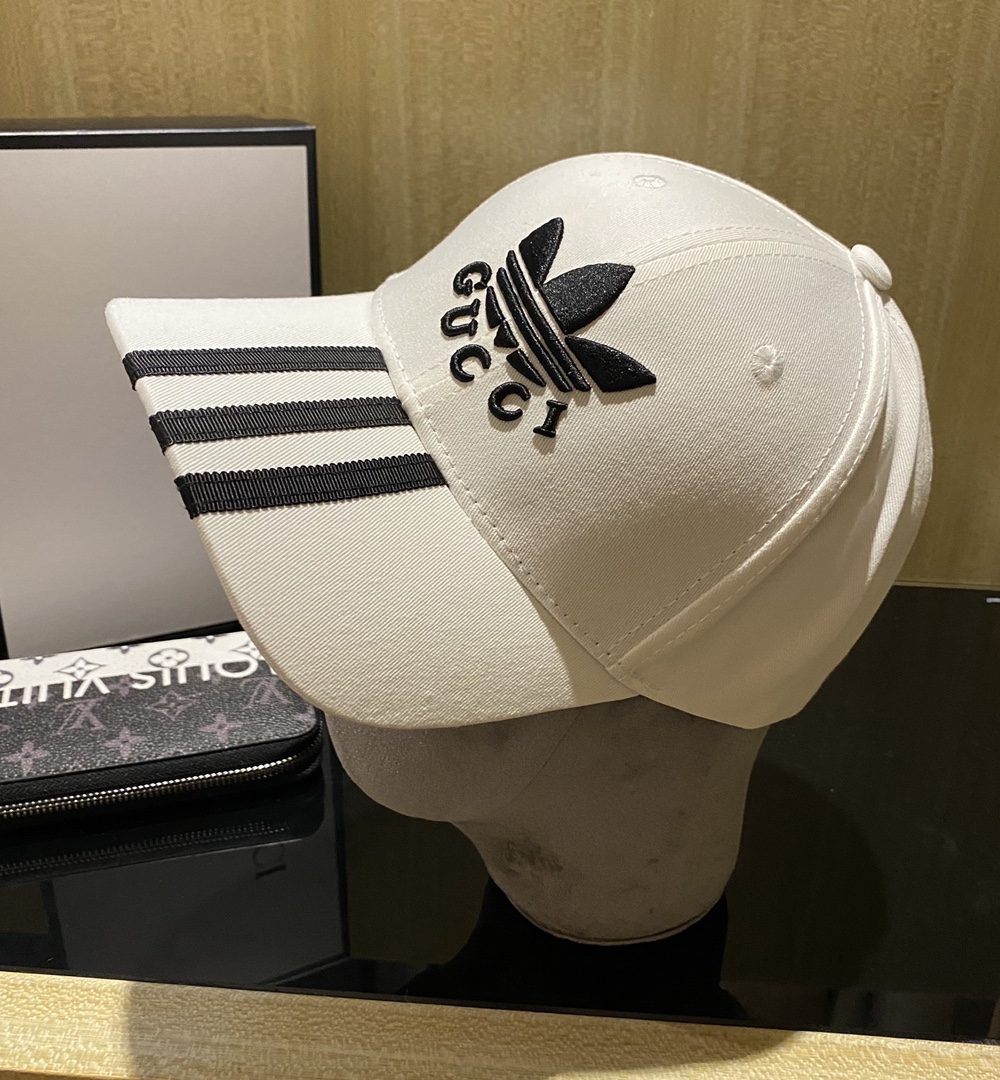 Gucci x Adidas Baseball Hat White GG Hat