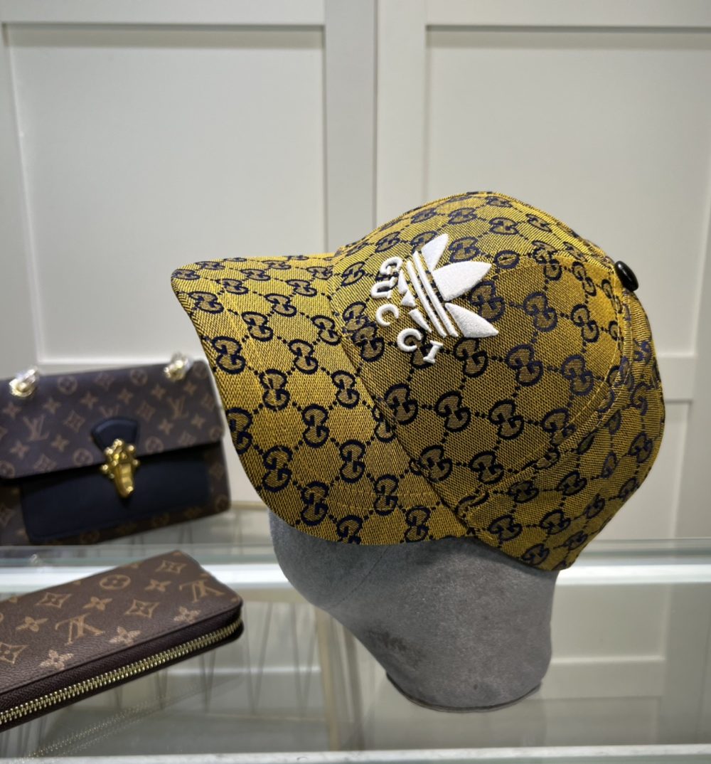 Gucci x Adidas Baseball Hat Yellow GG Hat
