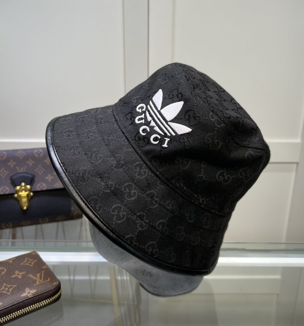 Gucci x Adidas Bucket Hat Black GG Hat