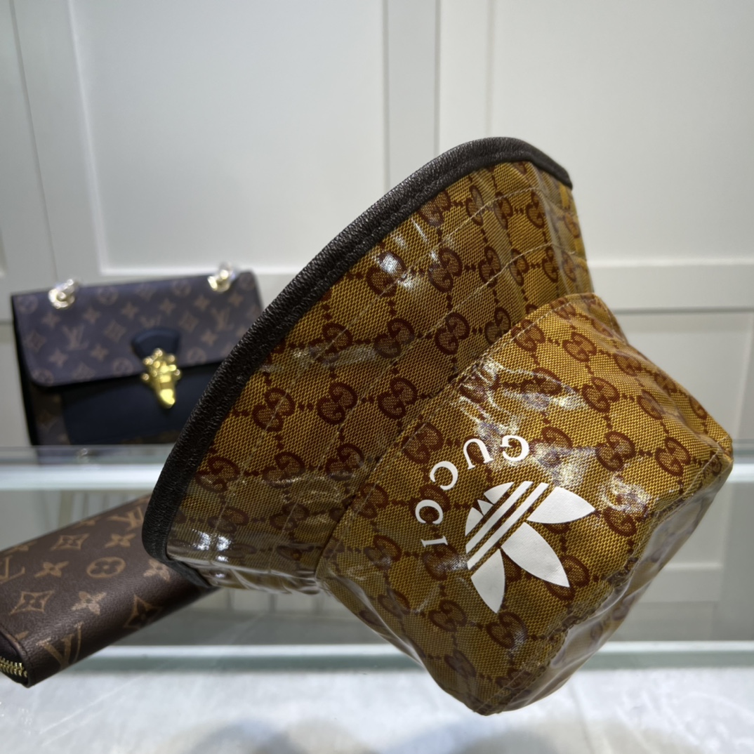 Gucci x Adidas Bucket Hat Brown GG Hat 696484 4HAP2 7164 - Image 4