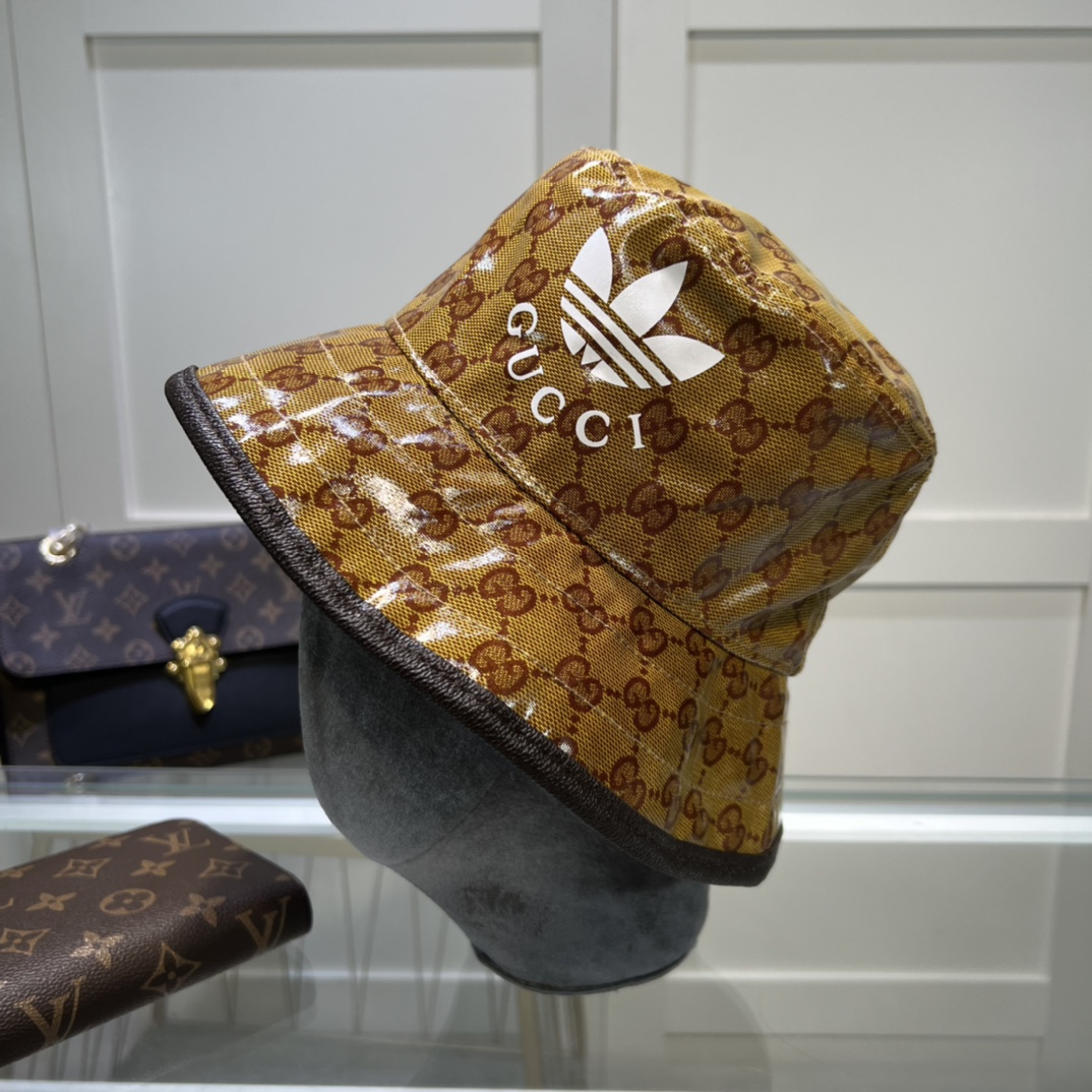 Gucci x Adidas Bucket Hat Brown GG Hat 696484 4HAP2 7164