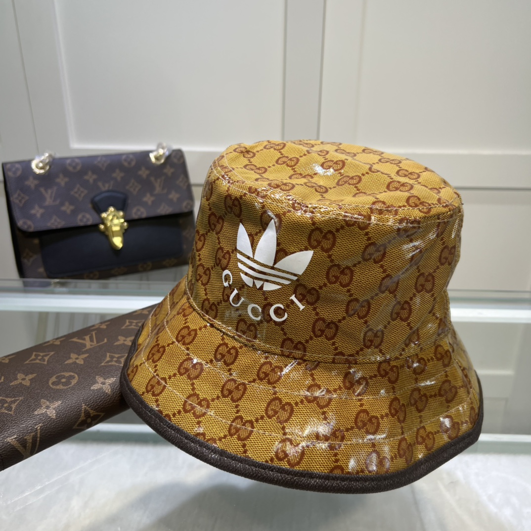 Gucci x Adidas Bucket Hat Brown GG Hat 696484 4HAP2 7164 - Image 3