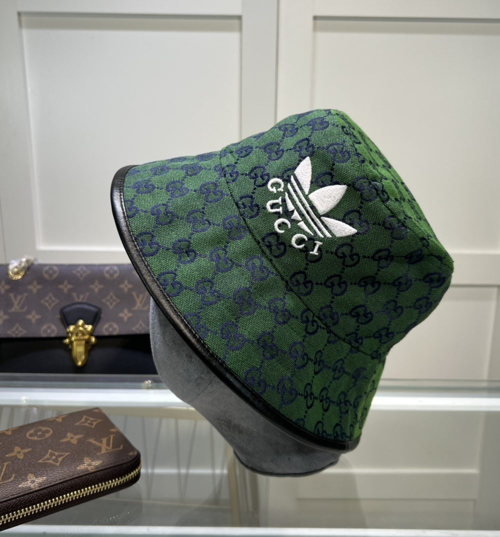 Gucci x Adidas Bucket Hat Green GG Hat