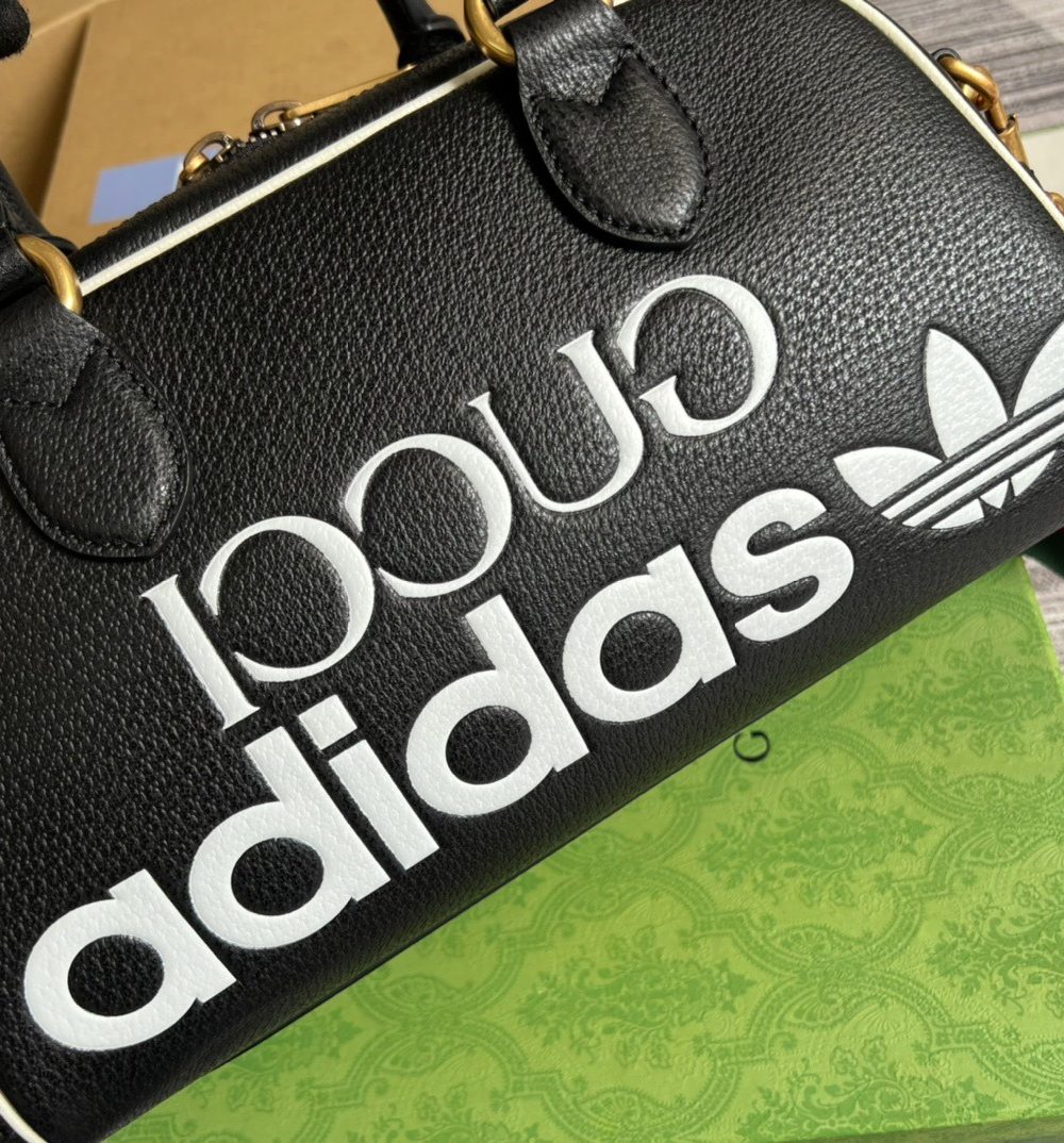 1:1 Replica Gucci x Adidas Mini Duffle Bag Black For Women, Women's Bags 12.4in/32cm GG 702397 U3ZCT 8726