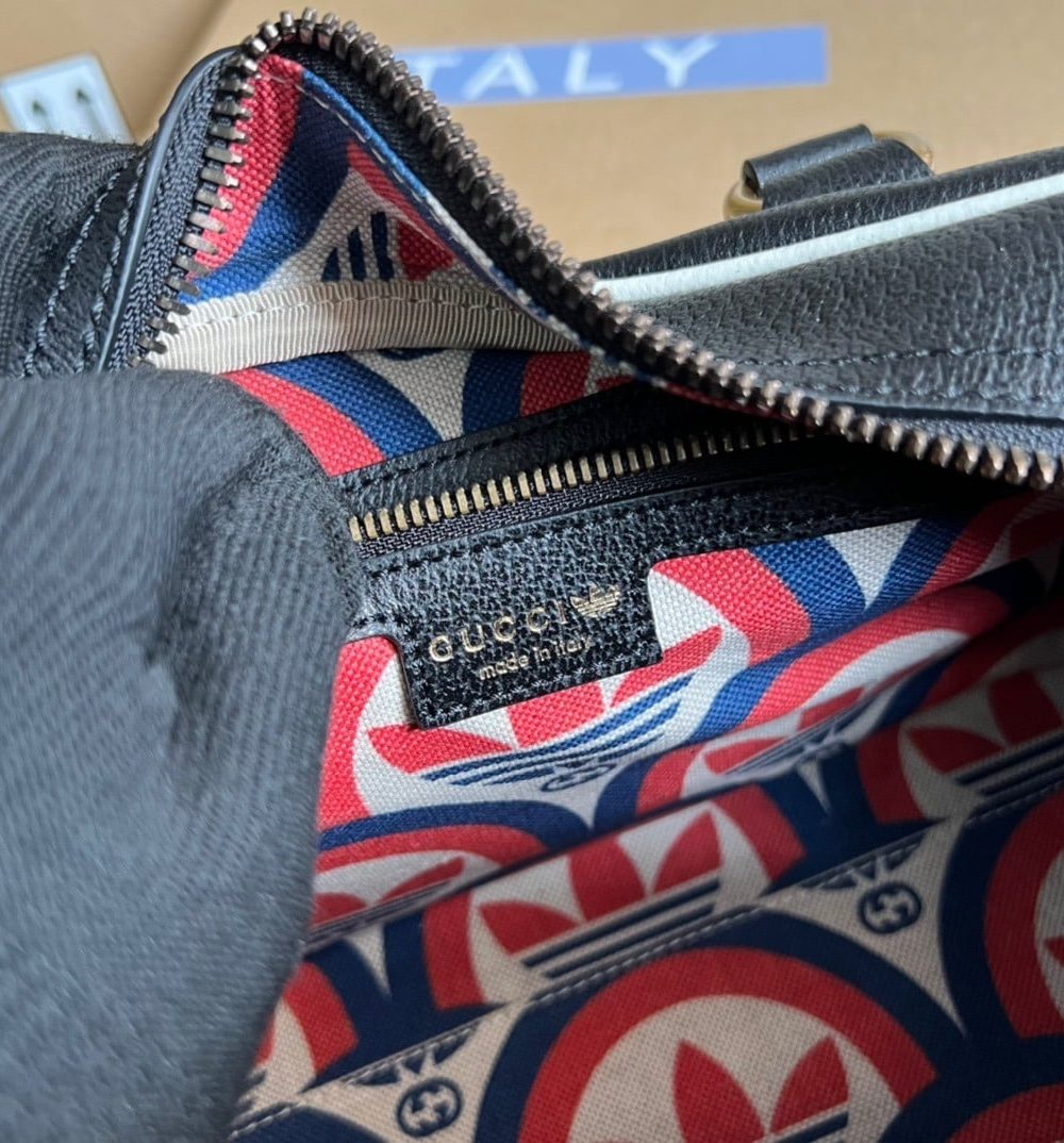 1:1 Replica Gucci x Adidas Mini Duffle Bag Black For Women, Women's Bags 12.4in/32cm GG 702397 U3ZCT 8726