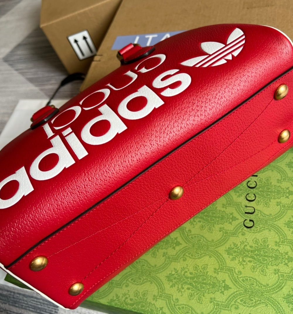 1:1 Replica Gucci x Adidas Mini Duffle Bag Red For Women, Women's Bags 12.4in/32cm GG 702397 U3ZCT 6563