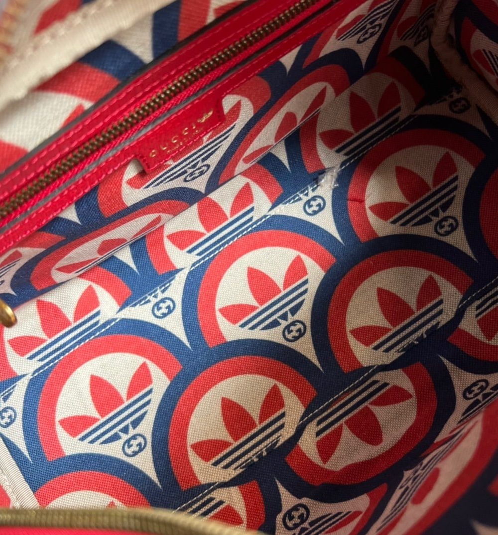 1:1 Replica Gucci x Adidas Mini Duffle Bag Red For Women, Women's Bags 12.4in/32cm GG 702397 U3ZCT 6563