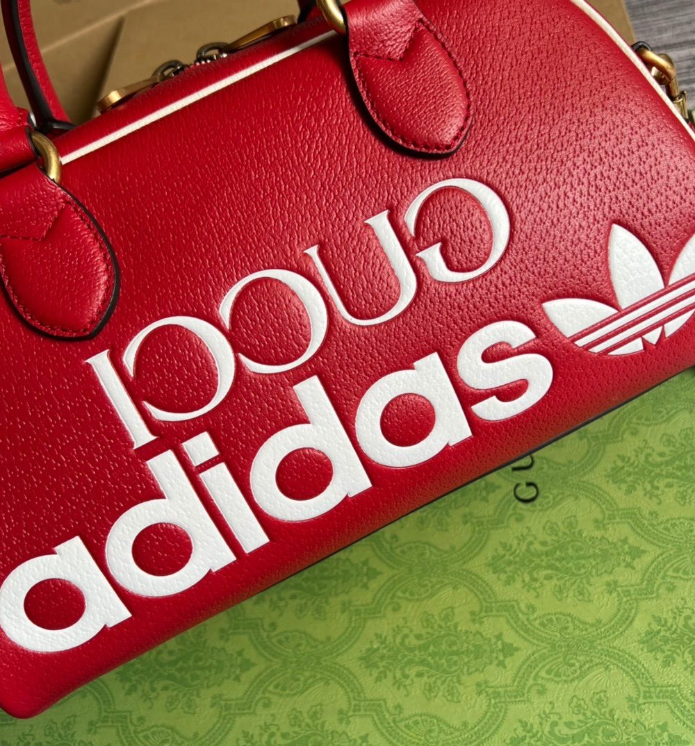 1:1 Replica Gucci x Adidas Mini Duffle Bag Red For Women, Women's Bags 12.4in/32cm GG 702397 U3ZCT 6563