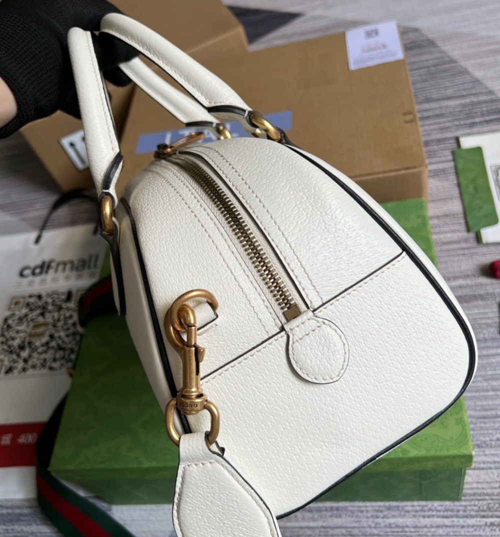 1:1 Replica Gucci x Adidas Mini Duffle Bag White For Women, Women's Bags 12.4in/32cm GG 702397 U3ZCT 8727