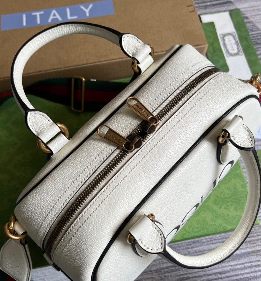 1:1 Replica Gucci x Adidas Mini Duffle Bag White For Women, Women's Bags 12.4in/32cm GG 702397 U3ZCT 8727