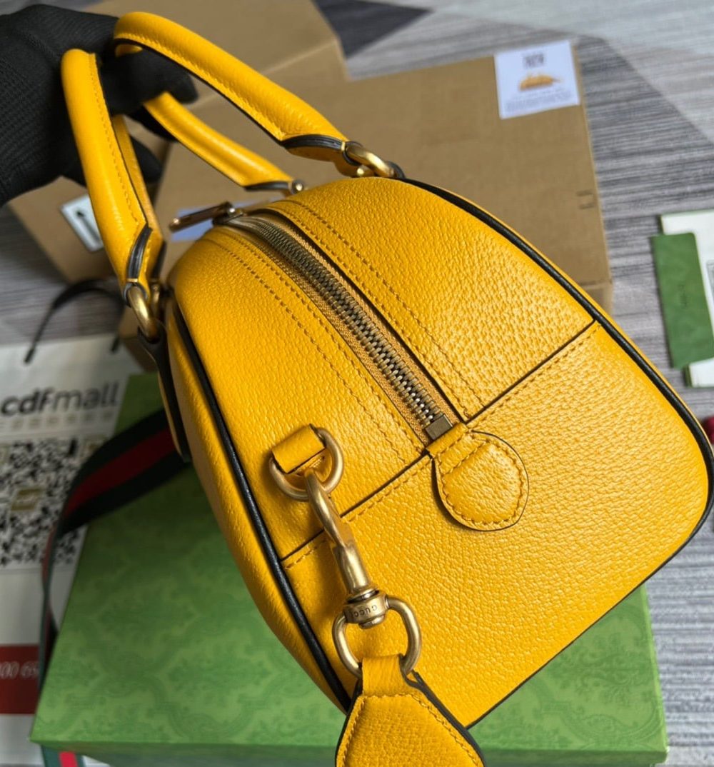1:1 Replica Gucci x Adidas Mini Duffle Bag Yellow For Women, Women's Bags 12.4in/32cm GG