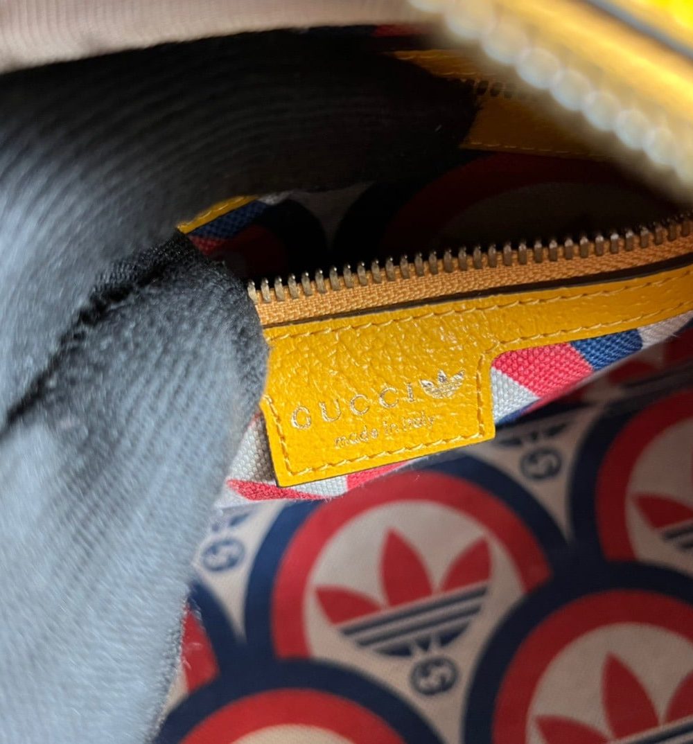 1:1 Replica Gucci x Adidas Mini Duffle Bag Yellow For Women, Women's Bags 12.4in/32cm GG