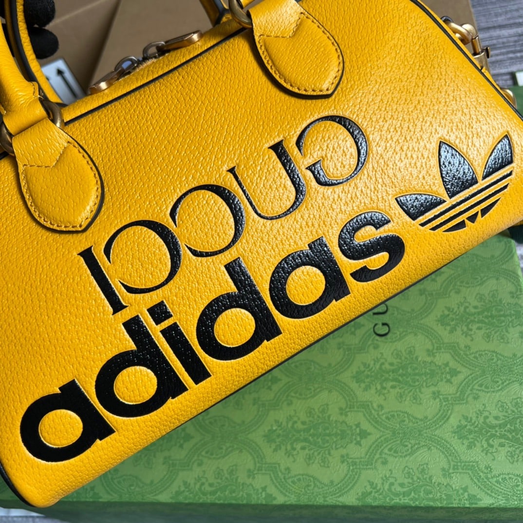 1:1 Replica Gucci x Adidas Mini Duffle Bag Yellow For Women, Women's Bags 12.4in/32cm GG - Image 4