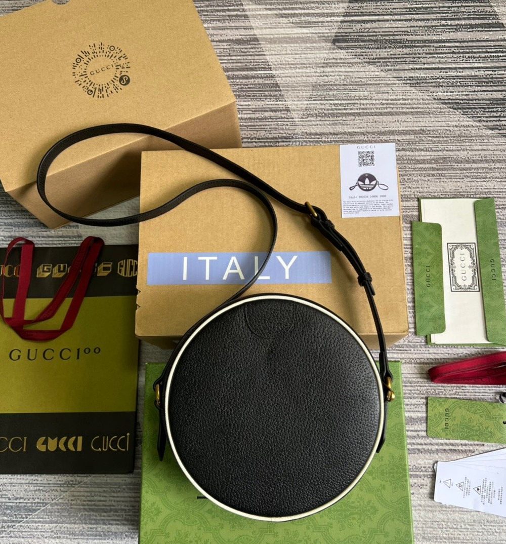 1:1 Replica Gucci x Adidas Ophidia Shoulder Bag Black For Women, Women's Bags 8.6in/22cm GG