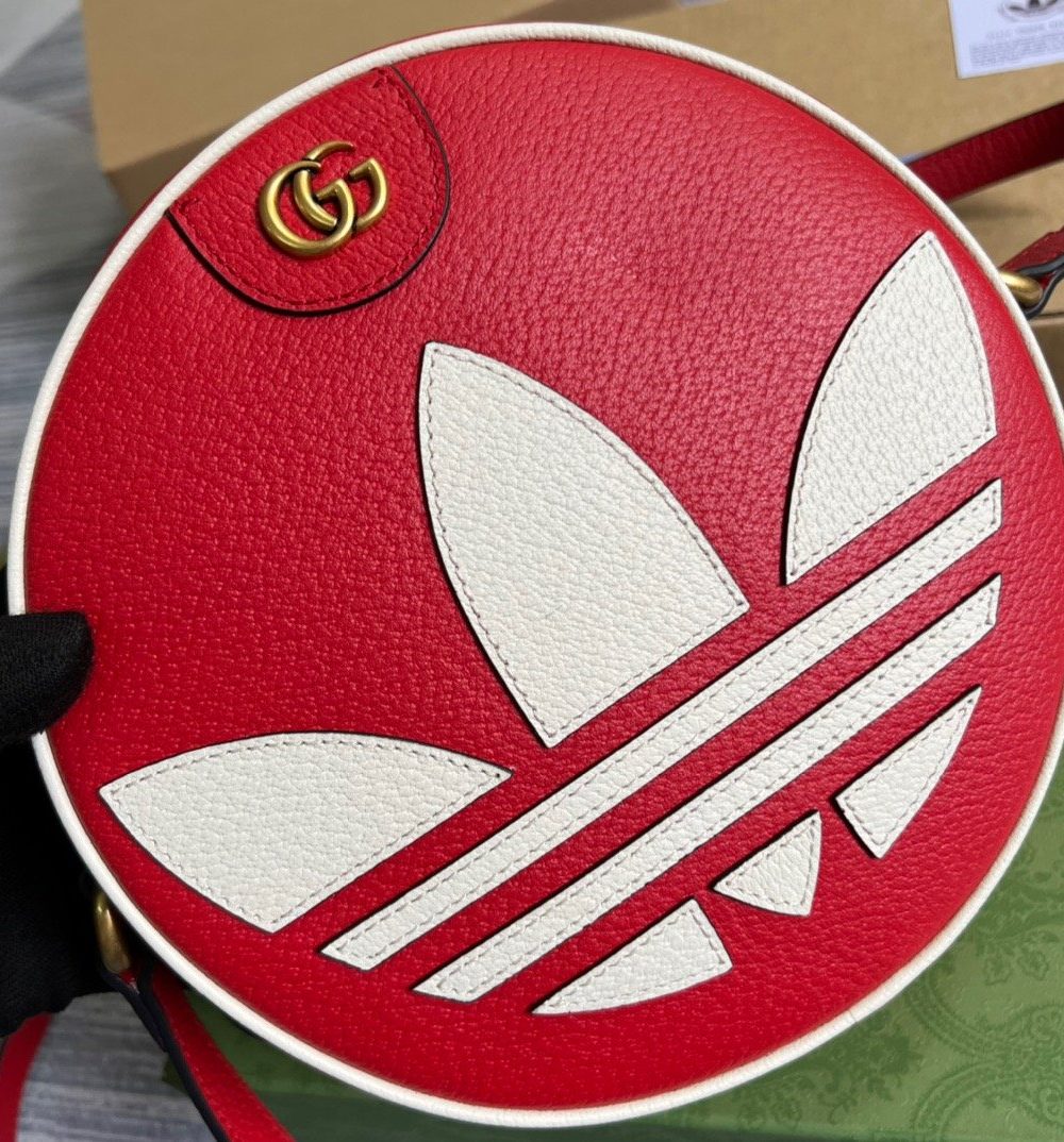 1:1 Replica Gucci x Adidas Ophidia Shoulder Bag Red For Women, Women's Bags 8.6in/22cm GG 702626 DJ24T 6484