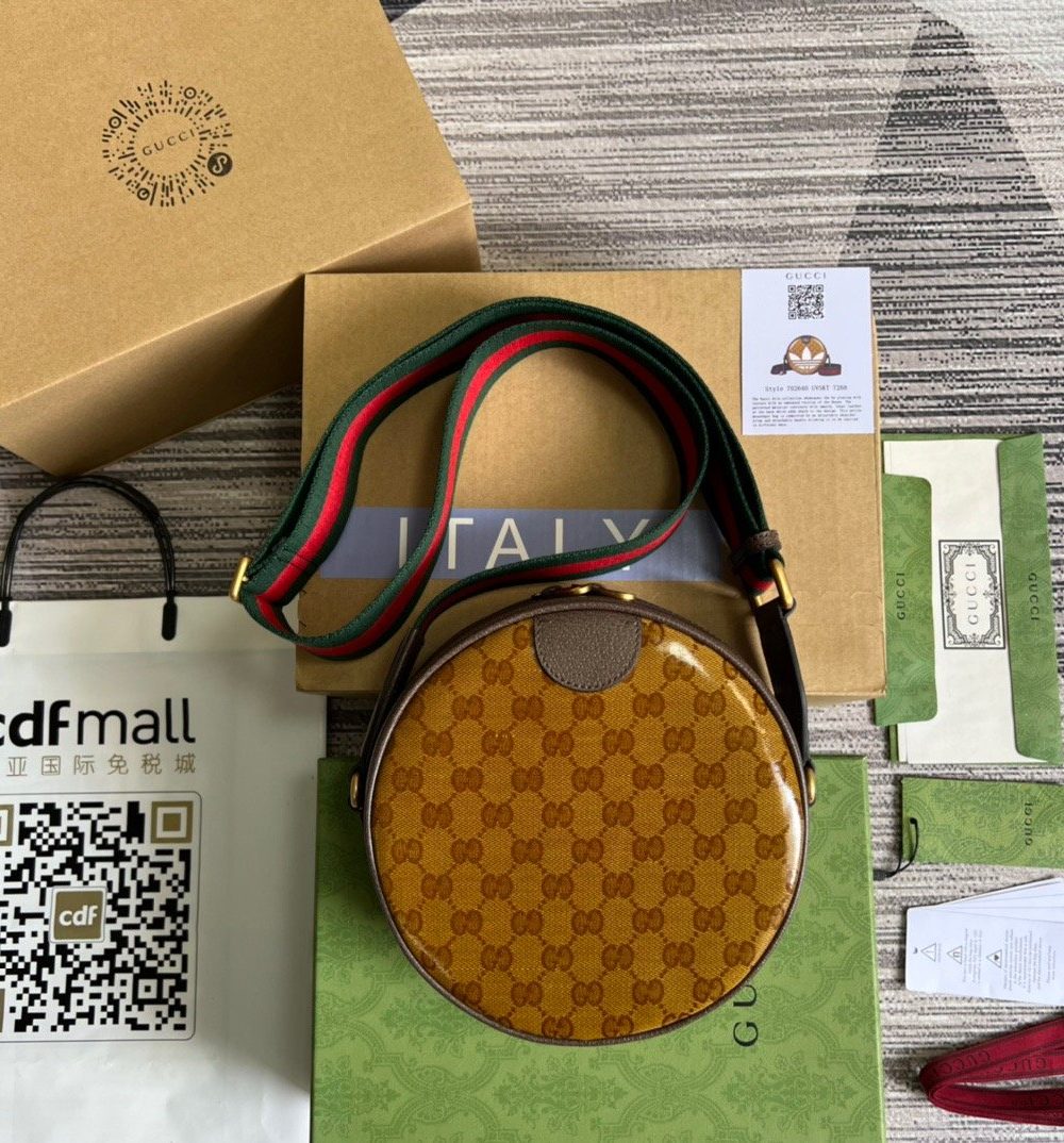 1:1 Replica Gucci x Adidas Ophidia Small Shoulder Bag Brown For Women, Women's Bags 8.6in/22cm GG 702640 UVSKT 7268