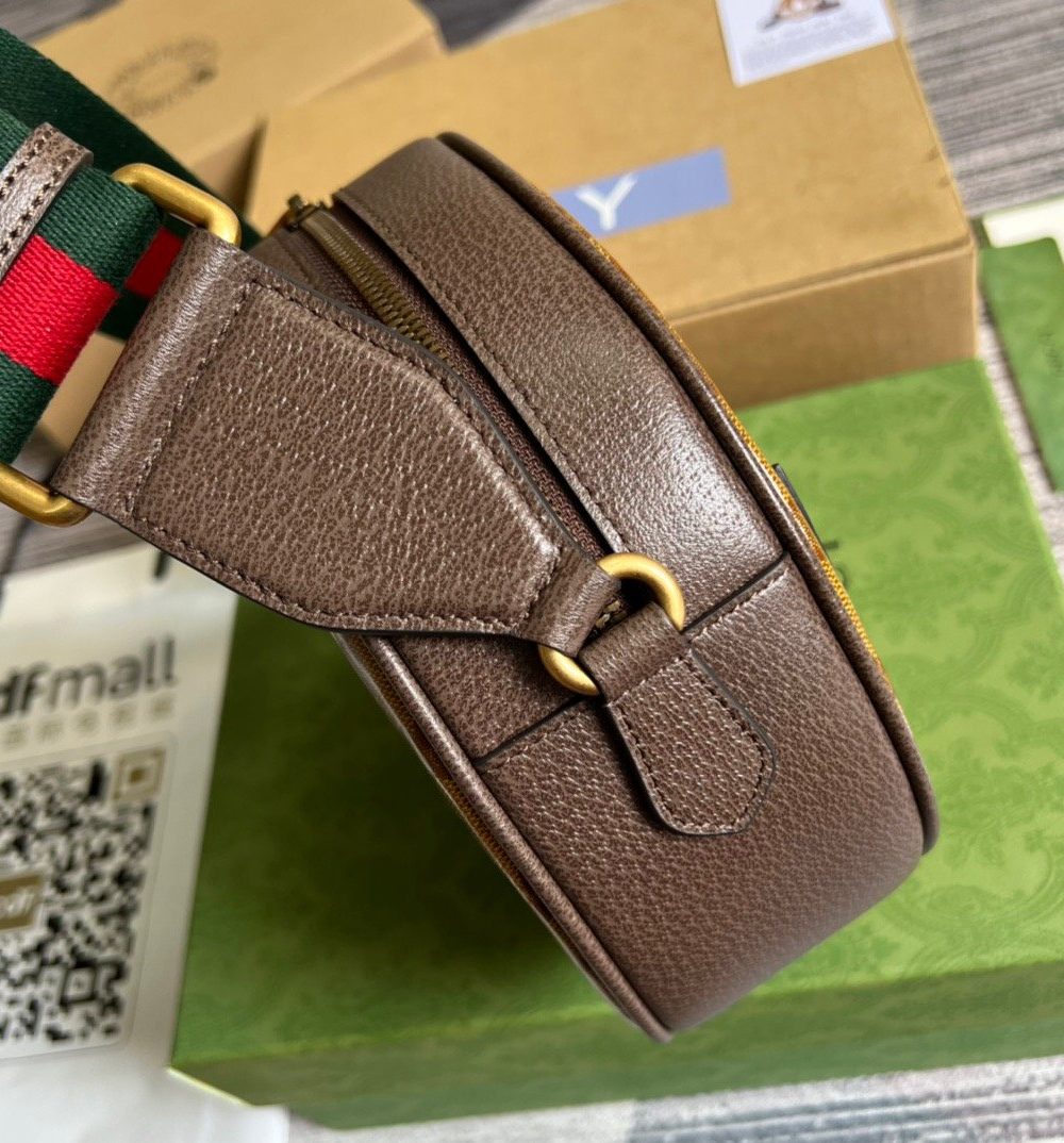 1:1 Replica Gucci x Adidas Ophidia Small Shoulder Bag Brown For Women, Women's Bags 8.6in/22cm GG 702640 UVSKT 7268