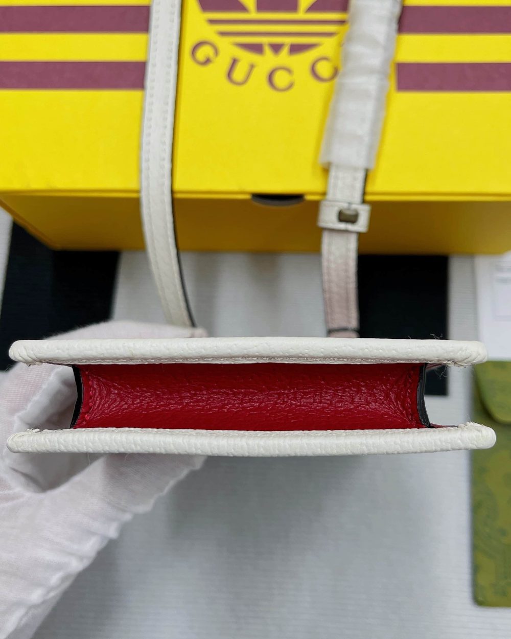 1:1 Replica Gucci x Adidas Phone Case Red For Women, Women's Bags 7.3in/18cm GG‎ ‎702203 UZ3BT 6484