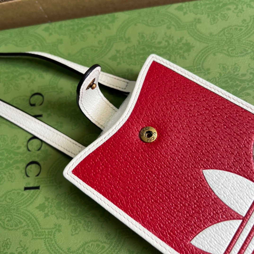 1:1 Replica Gucci x Adidas Phone Case Red For Women, Women's Bags 7.3in/18cm GG 702203 UZ3BT 6484 - Image 2