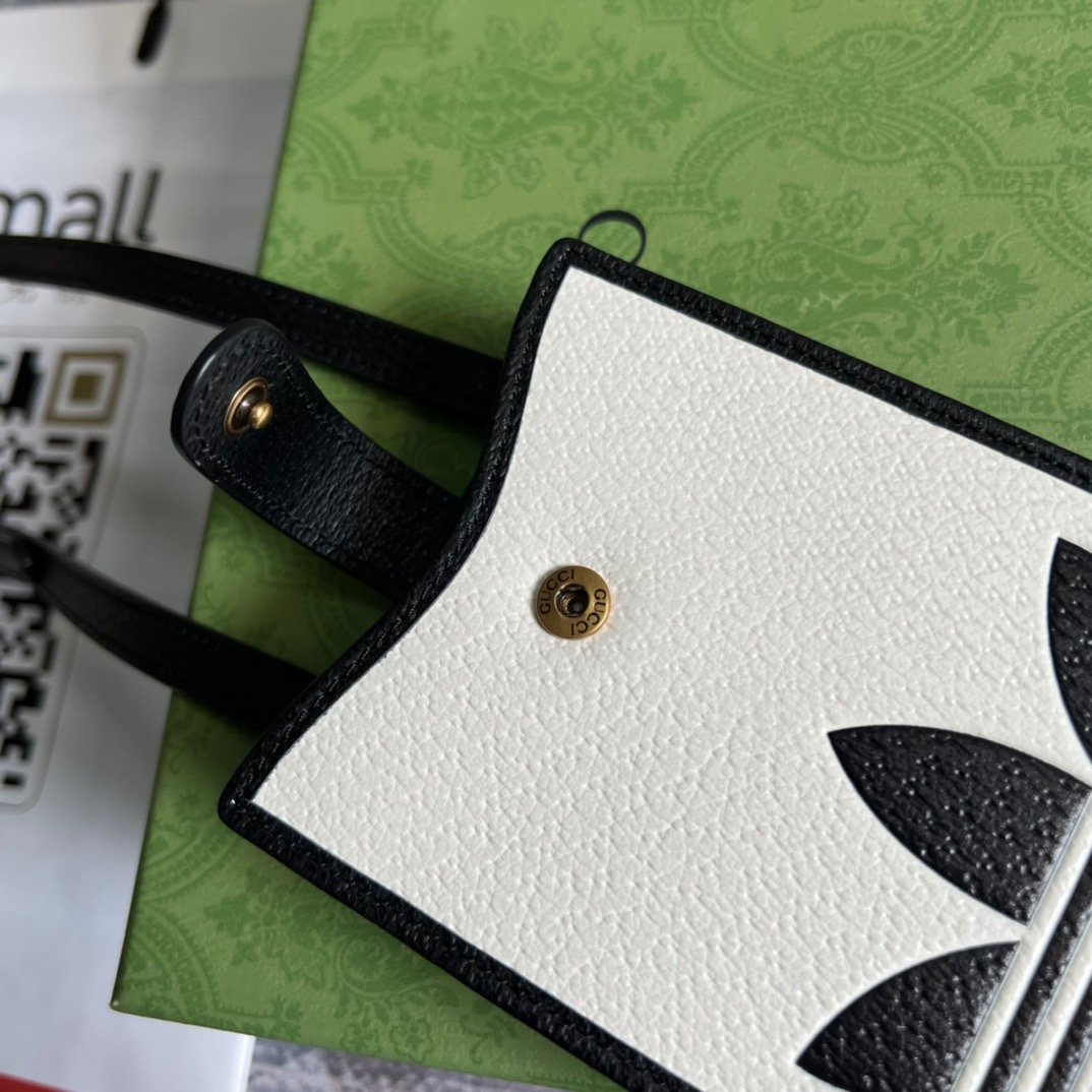 1:1 Replica Gucci x Adidas Phone Case White For Women, Women's Bags 7.3in/18cm GG - Image 11