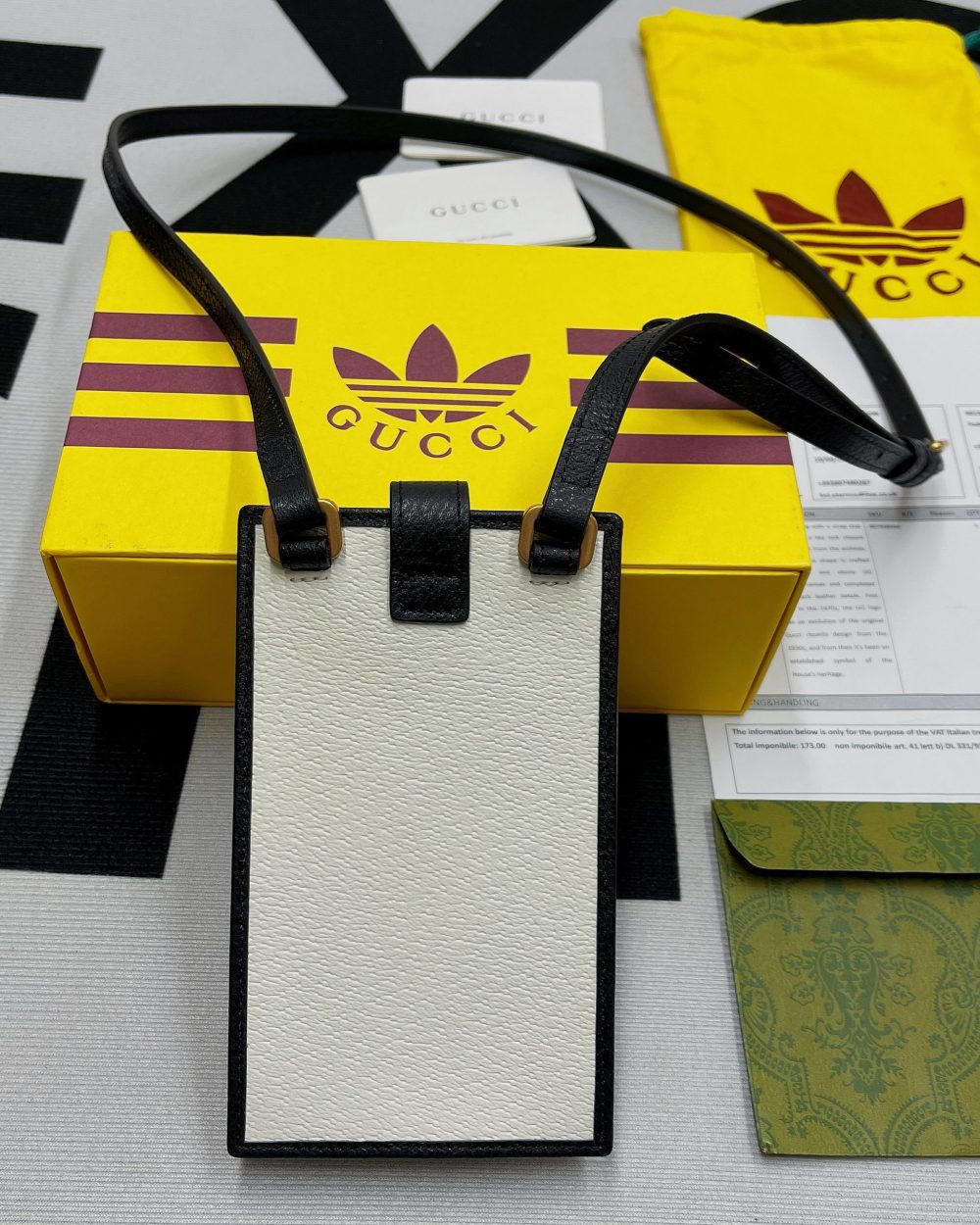 1:1 Replica Gucci x Adidas Phone Case White For Women, Women's Bags 7.3in/18cm GG‎