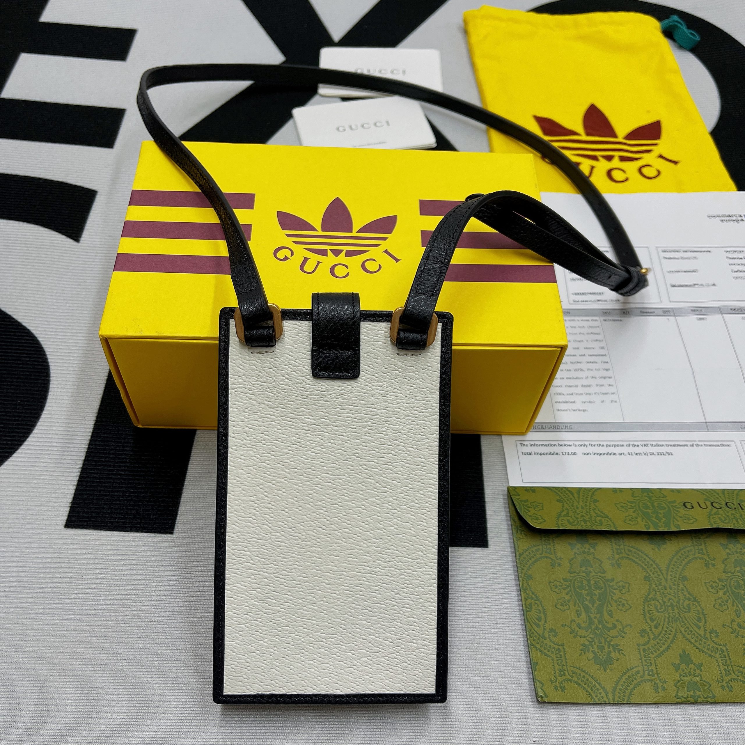 1:1 Replica Gucci x Adidas Phone Case White For Women, Women's Bags 7.3in/18cm GG - Image 14