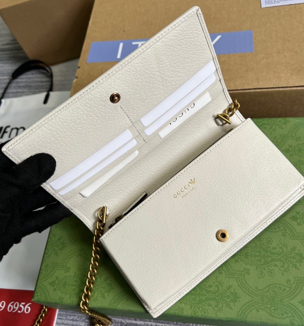 1:1 Replica Gucci x Adidas Wallet With Chain Red For Women, Women's Bags 7.5in/19cm GG 621892 UZ3BG 6484
