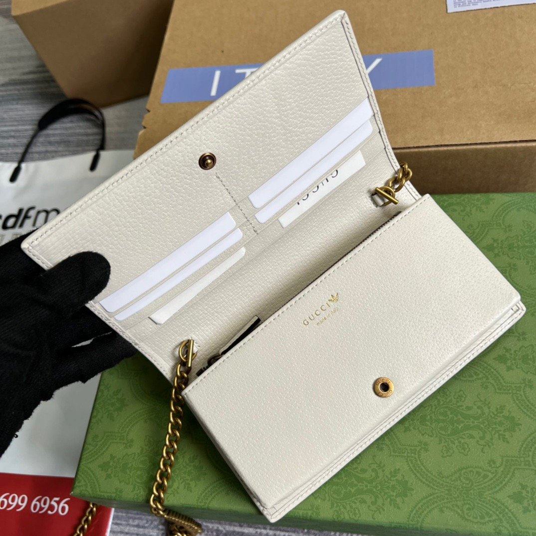 1:1 Replica Gucci x Adidas Wallet With Chain Red For Women, Women's Bags 7.5in/19cm GG 621892 UZ3BG 6484 - Image 8