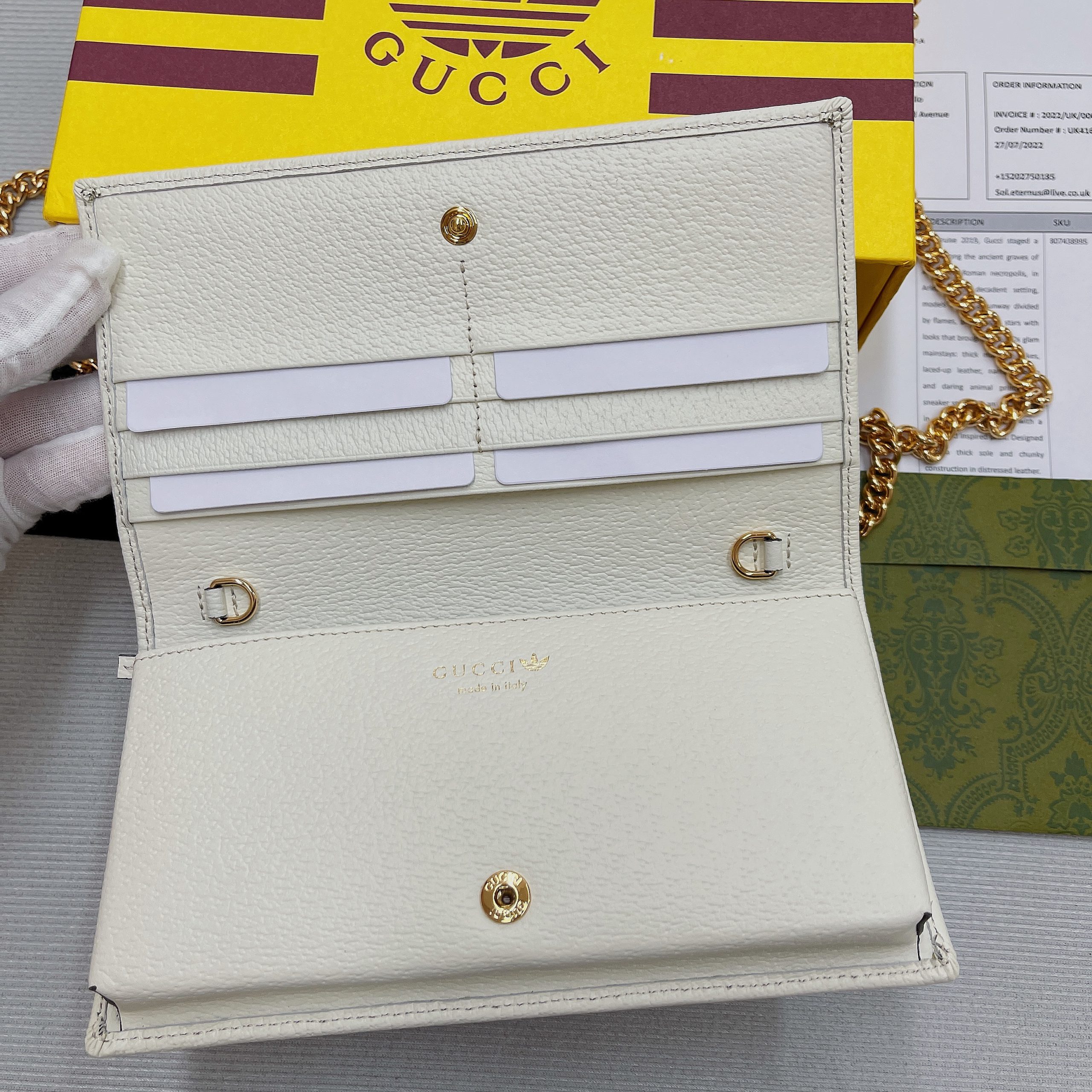 1:1 Replica Gucci x Adidas Wallet With Chain Red For Women, Women's Bags 7.5in/19cm GG 621892 UZ3BG 6484 - Image 12