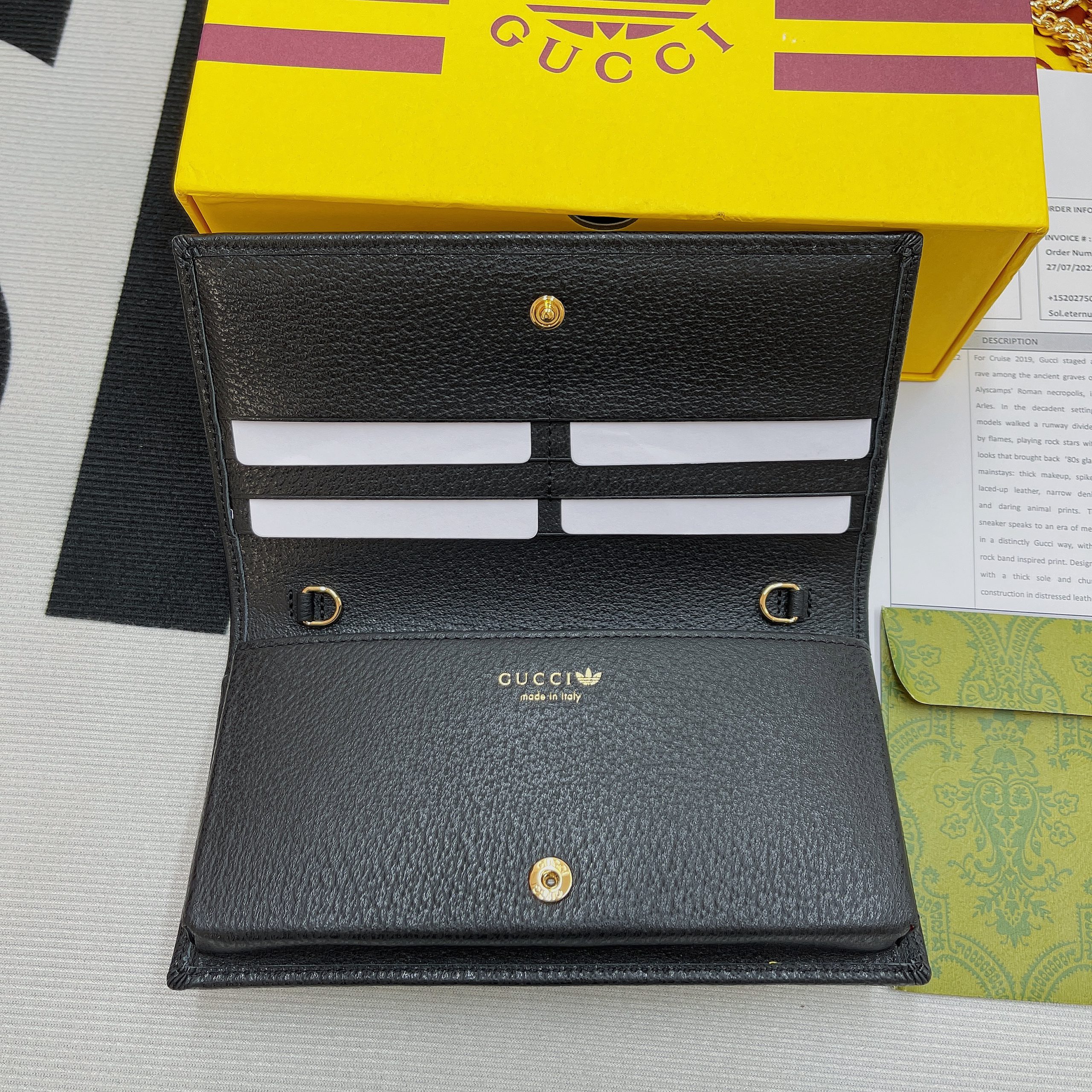 1:1 Replica Gucci x Adidas Wallet With Chain White For Women, Women's Bags 7.5in/19cm GG 621892 UZ3BG 8847 - Image 13