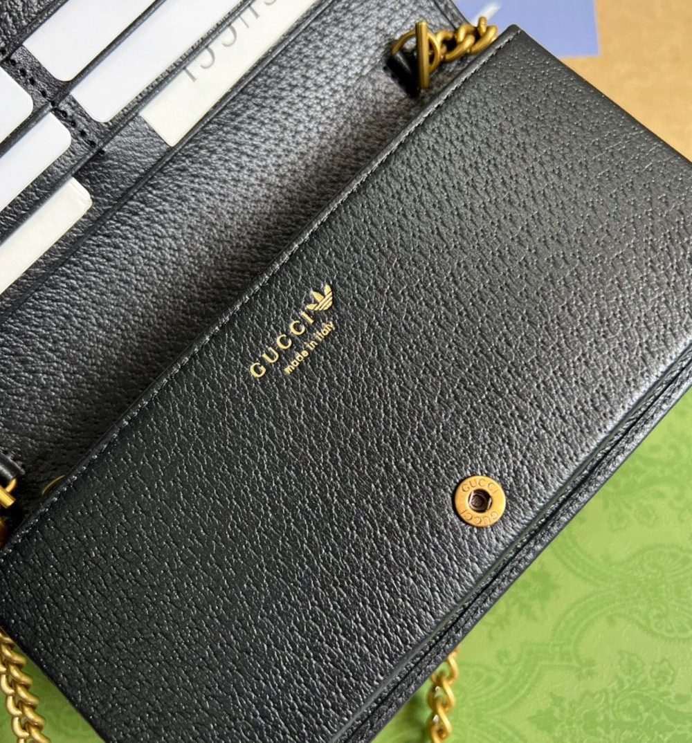 1:1 Replica Gucci x Adidas Wallet With Chain White For Women, Women's Bags 7.5in/19cm GG 621892 UZ3BG 8847