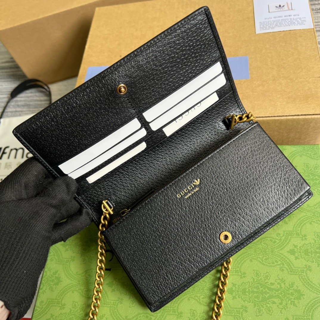 1:1 Replica Gucci x Adidas Wallet With Chain White For Women, Women's Bags 7.5in/19cm GG 621892 UZ3BG 8847 - Image 12