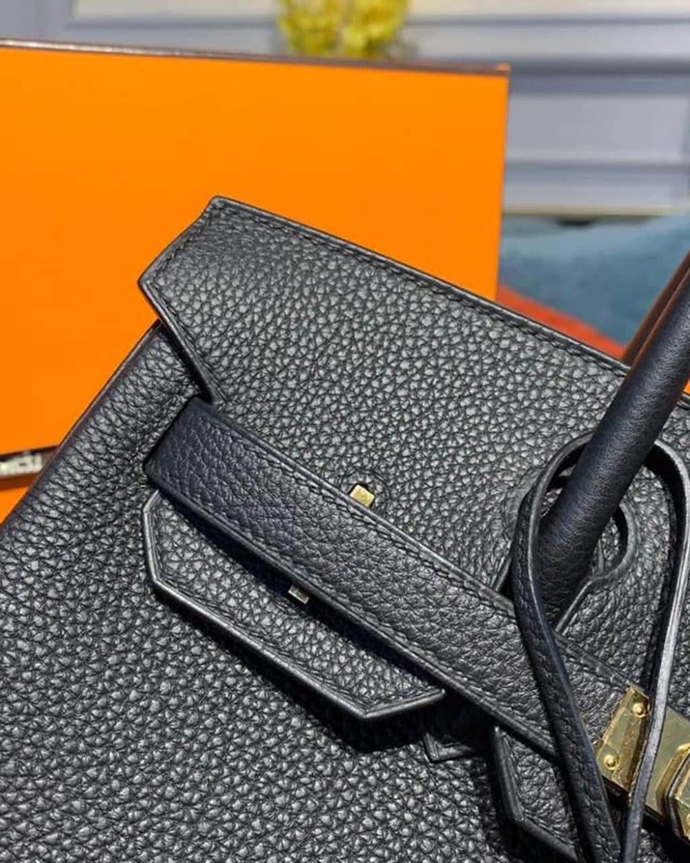 1:1 Replica Hermes Birkin Black For Women Gold Toned Hardware 9.8in/25cm