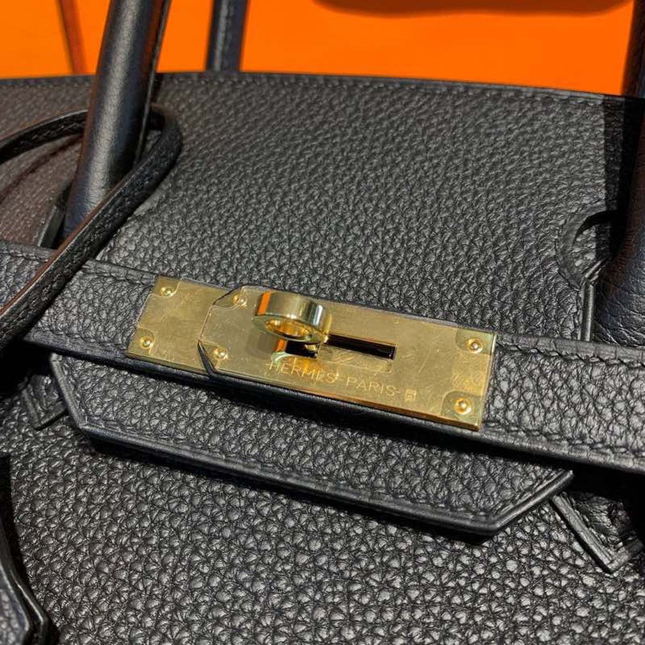 1:1 Replica Hermes Birkin Black For Women Gold Toned Hardware 9.8in/25cm - Image 7