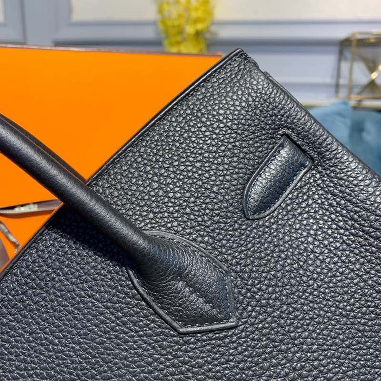 1:1 Replica Hermes Birkin Black For Women Gold Toned Hardware 9.8in/25cm - Image 8