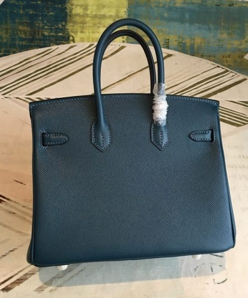 1:1 Replica Hermes Birkin Black For Women Silver Toned Hardware 9.8in/25cm