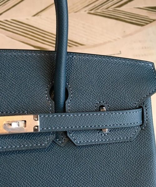 1:1 Replica Hermes Birkin Black For Women Silver Toned Hardware 9.8in/25cm