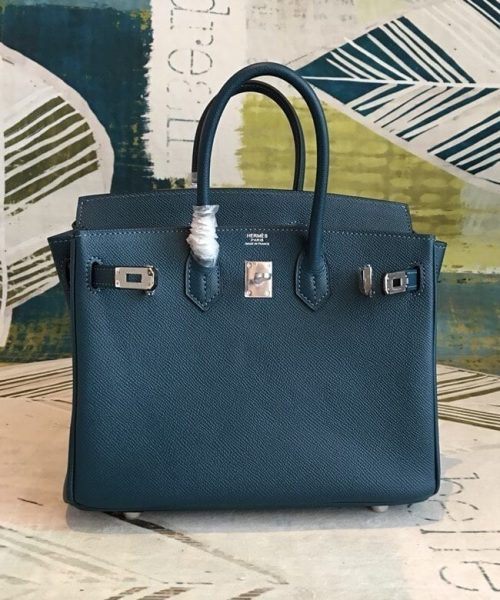 1:1 Replica Hermes Birkin Black For Women Silver Toned Hardware 9.8in/25cm