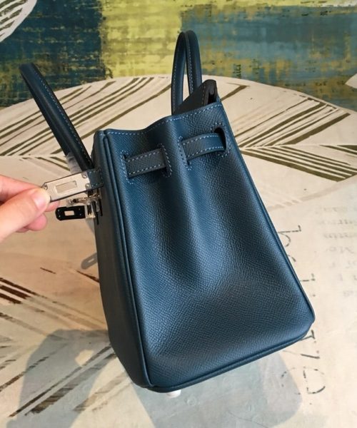 1:1 Replica Hermes Birkin Black For Women Silver Toned Hardware 9.8in/25cm