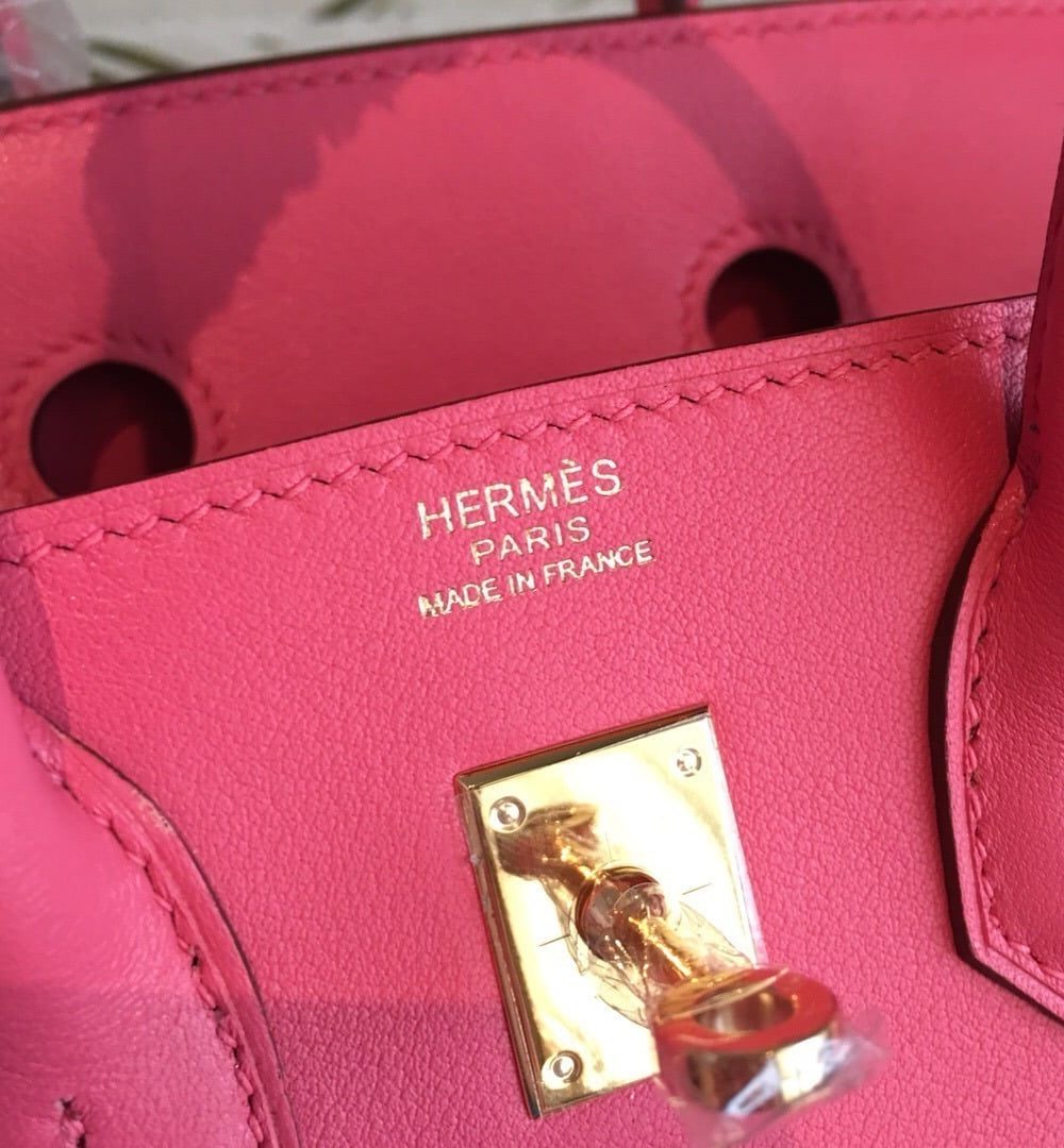 1:1 Replica Hermes Birkin Dark Pink For Women Gold Toned Hardware 9.8in/25cm