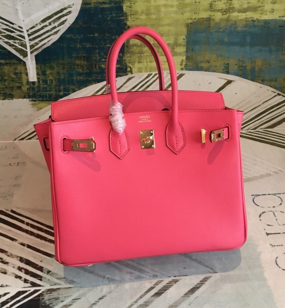 1:1 Replica Hermes Birkin Dark Pink For Women Gold Toned Hardware 9.8in/25cm