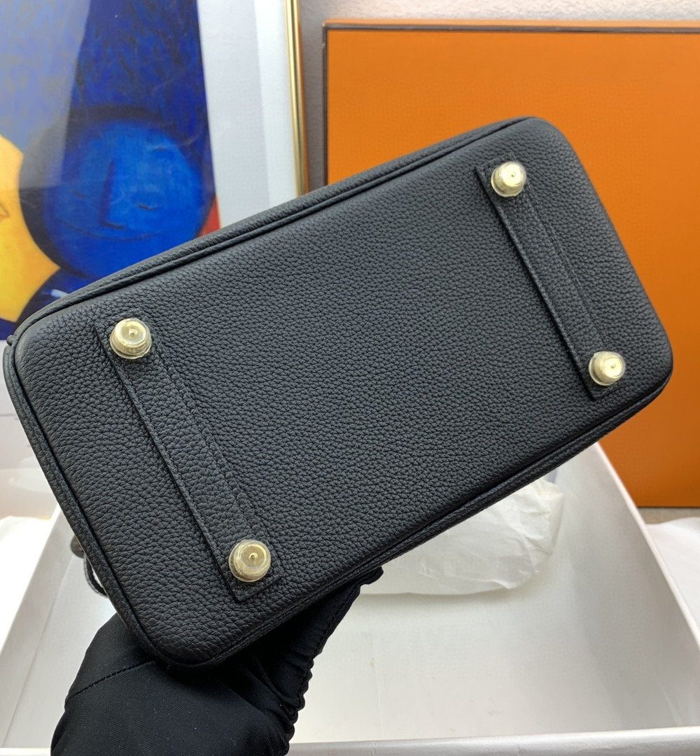 1:1 Replica Hermes Birkin Nata Swift Black For Women Gold Toned Hardware 10in/25cm