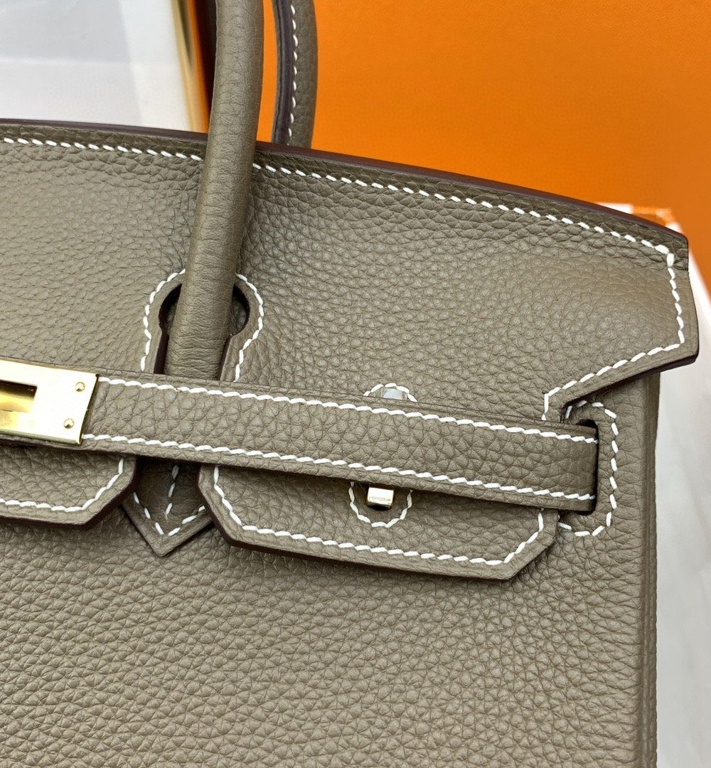 1:1 Replica Hermes Birkin Nata Swift Brown For Women Gold Toned Hardware 10in/25cm