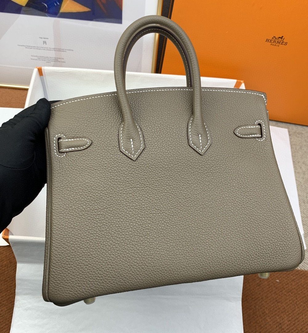 1:1 Replica Hermes Birkin Nata Swift Brown For Women Gold Toned Hardware 10in/25cm