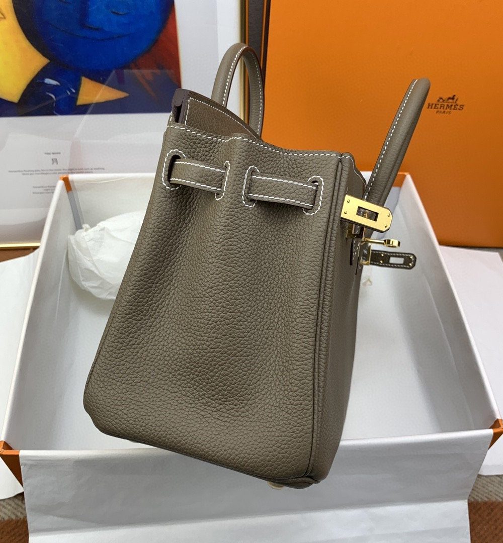 1:1 Replica Hermes Birkin Nata Swift Brown For Women Gold Toned Hardware 10in/25cm