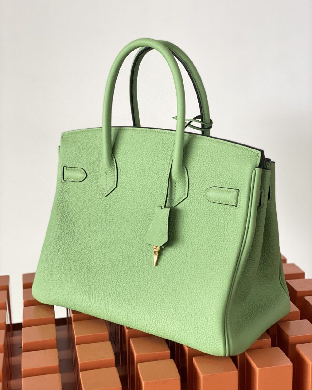 1:1 Replica Hermes Birkin Nata Swift Green For Women Gold Toned Hardware 10in/25cm