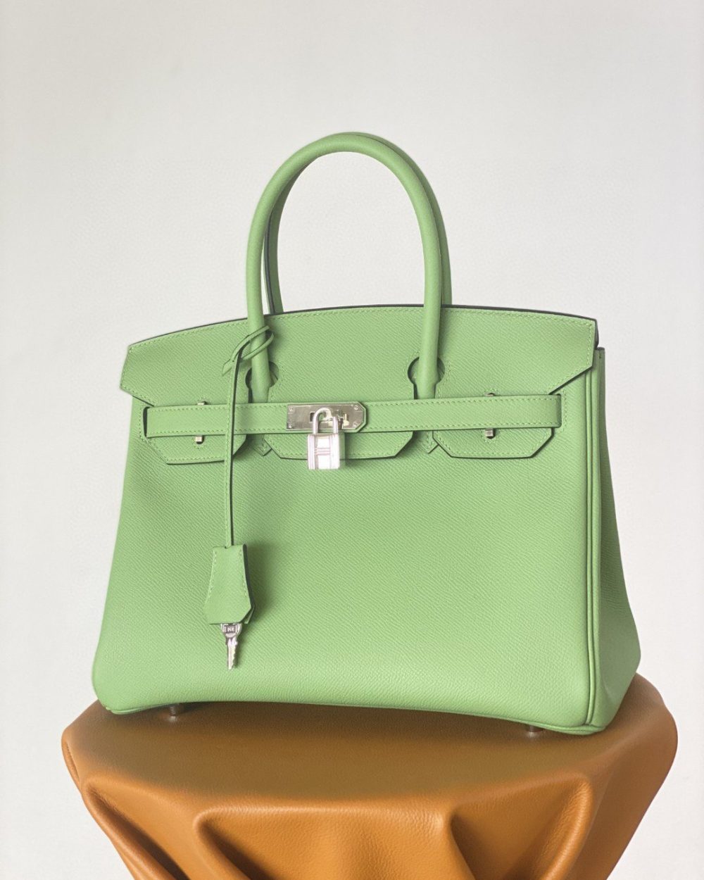1:1 Replica Hermes Birkin Nata Swift Green For Women Silver Toned Hardware 10in/25cm