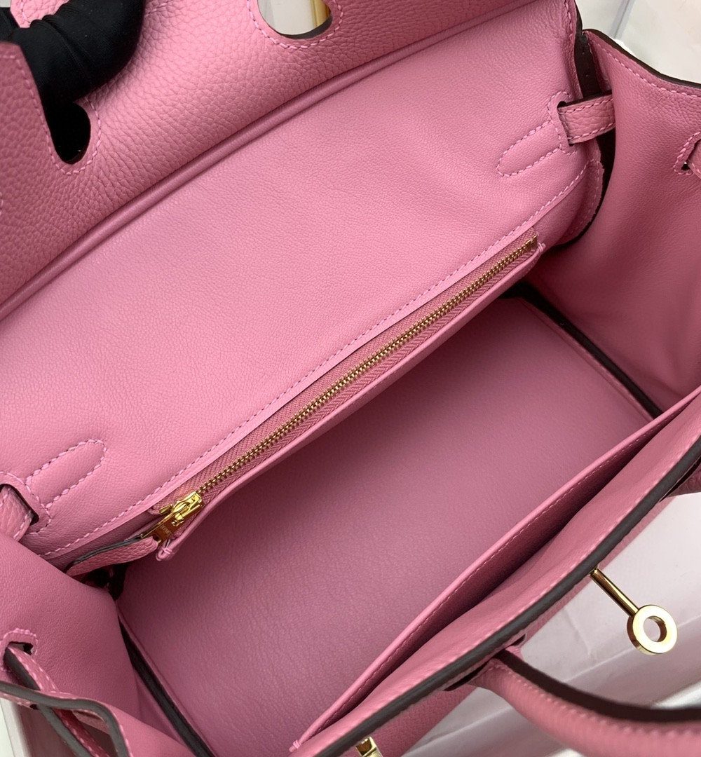 1:1 Replica Hermes Birkin Nata Swift Pink For Women Gold Toned Hardware 10in/25cm